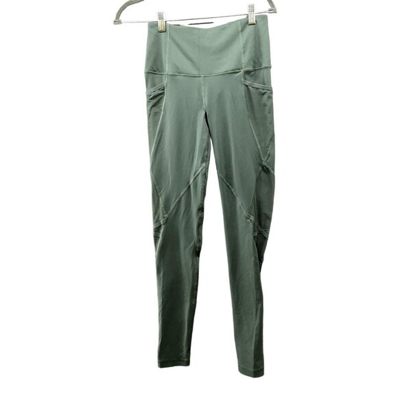 Victoria's Secret Active Leggings Womens XS High Rise Mesh Sides Sage Green - Picture 1 of 12